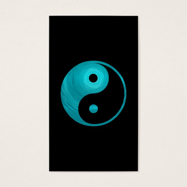 Yin Yang Aquamarin Blue Aqua Spiral Template Black (Vorderseite)