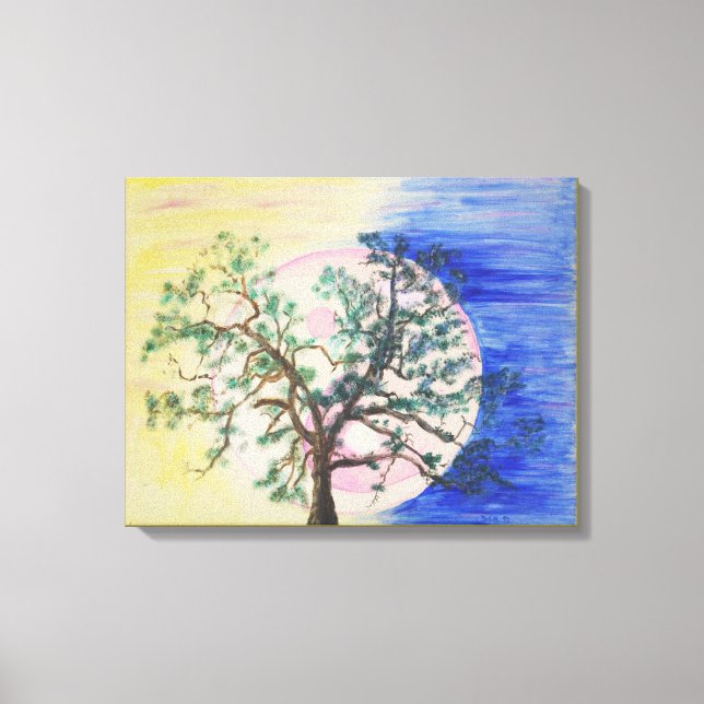 Yin Yang Arbre de la vie toile imprimé (Recto)