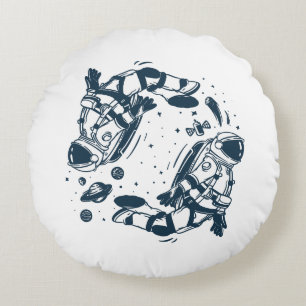 Yin Yang Astronaut Rundes Kissen