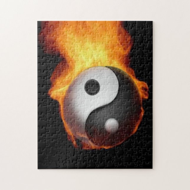 Yin Yang auf dem Feuer-Puzzle (Vertikal)