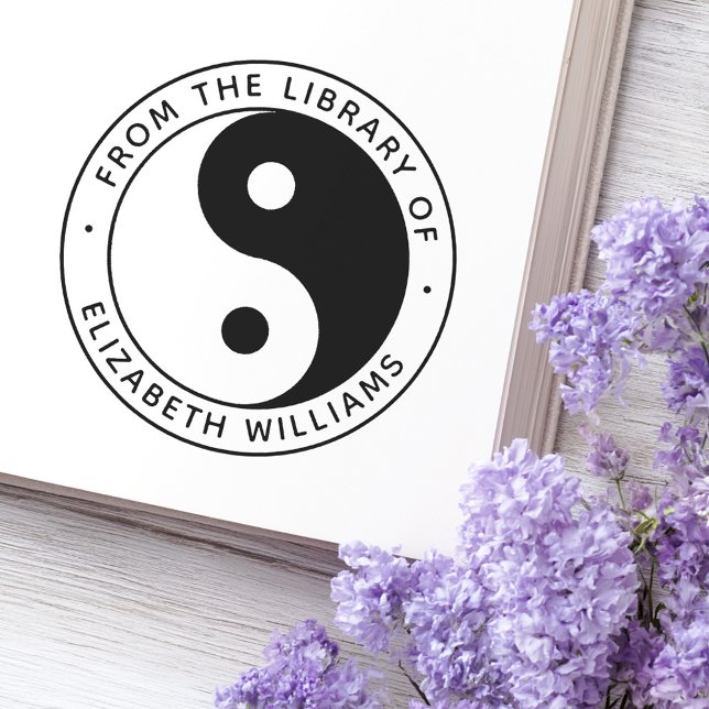 Yin Yang aus der Bibliothek des individuellen Name Permastempel (Yin yang from the library of book custom name self-inking stamp)