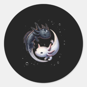 Yin Yang Axolotl Japanische Grafik Anime Kunst Axo Runder Aufkleber