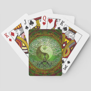 Yin Yang Baum des Leben-Grüns Spielkarten