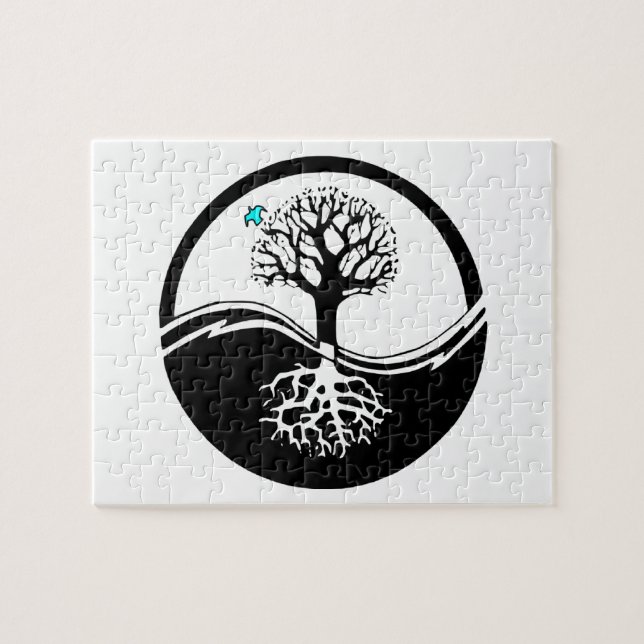Yin Yang Baum des Leben-Schwarzen u. des Weiß (Horizontal)