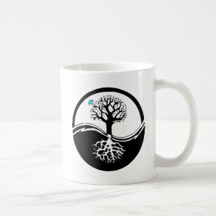 Yin Yang Baum des Leben-Schwarzen u. des Weiß Kaffeetasse