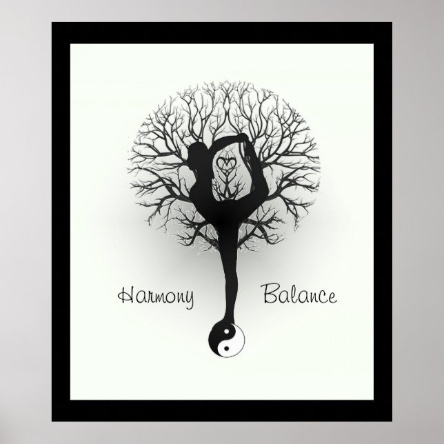 Yin Yang, Baum des Lebens, Frauen, Yoga Poster (Vorne)