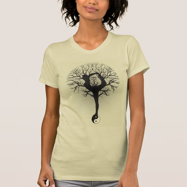 Yin Yang, Baum des Lebens, Frauen, Yoga T-Shirt (Vorderseite)