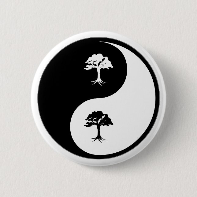 Yin Yang Bäume Button (Vorderseite)