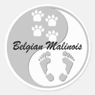 yin Yang-Belgier Malinois Runder Aufkleber