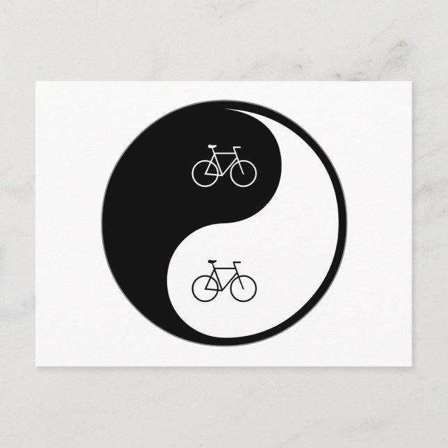Yin Yang Bicycling Postkarte (Vorderseite)