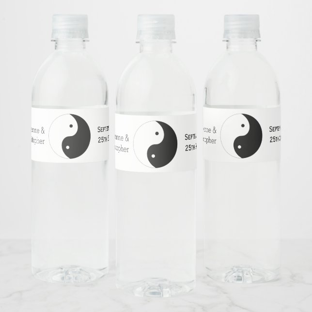 Yin Yang Black and White Design Wedding (Flaschen)