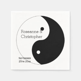 Yin Yang Black and White Design Wedding Serviette