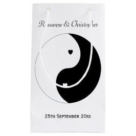 Yin Yang Black and White Hearts Wedding Kleine Geschenktüte