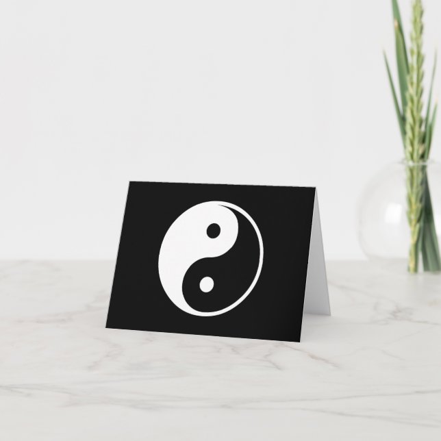 Yin Yang Black and White Illustration Template Karte (Vorderseite)