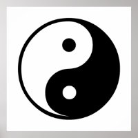 Yin Yang Black and White Illustration Template