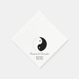 Yin Yang Black and White Wedding Serviette