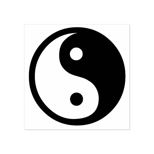 Yin-Yang Black/White Gummistempel (Prägung)