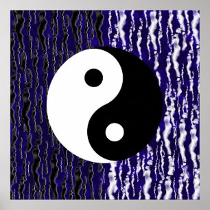 Yin Yang Blau Ruhe Zen Energie Poster
