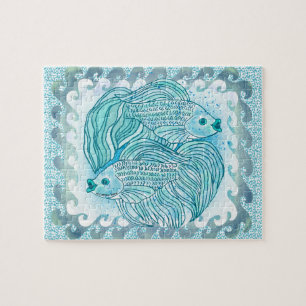Yin Yang Blauer Koi Fisch