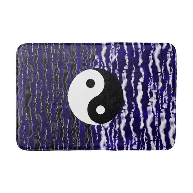 Yin Yang Blue Tranquility Zen Energy Badematte (Vorderseite)