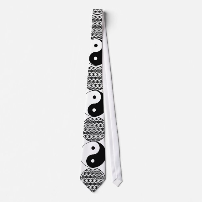 Yin Yang - Blume des Lebens Krawatte (Vorderseite)