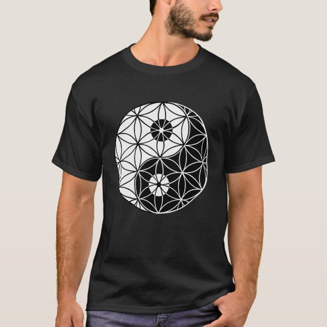 Yin & Yang Blume of Life Tao T-Shirt (Vorderseite)