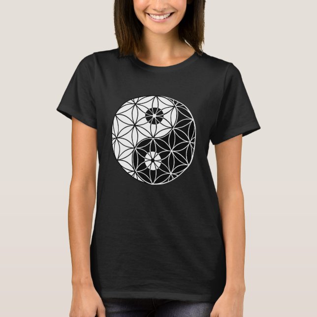 Yin & Yang Blume of Life Tao T-Shirt (Vorderseite)