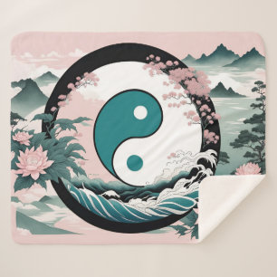 Yin Yang, Blumenrosa-Käfig Aquamarin Sherpadecke
