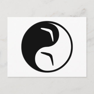 Yin Yang Boomerang Postkarte