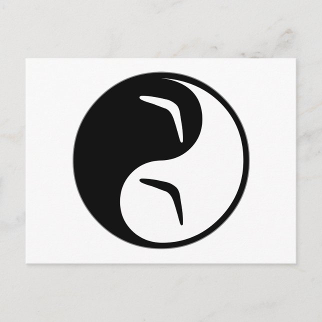 Yin Yang Boomerang Postkarte (Vorderseite)