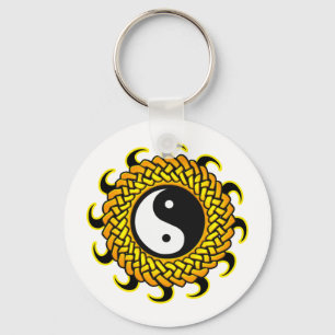Yin Yang Braided Sun Schlüsselanhänger