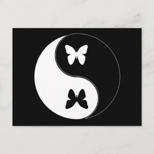 Yin Yang Butterfly Postkarte