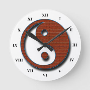 Yin Yang by Shirley Taylor Runde Wanduhr