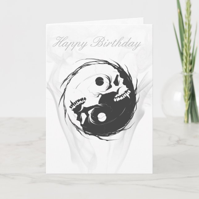 Yin-Yang - Carte d'anniversaire du crâne (Devant)