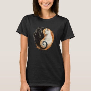 Yin Yang Cat Feng Shui Ying Yang Taoismen Zen Budd T-Shirt