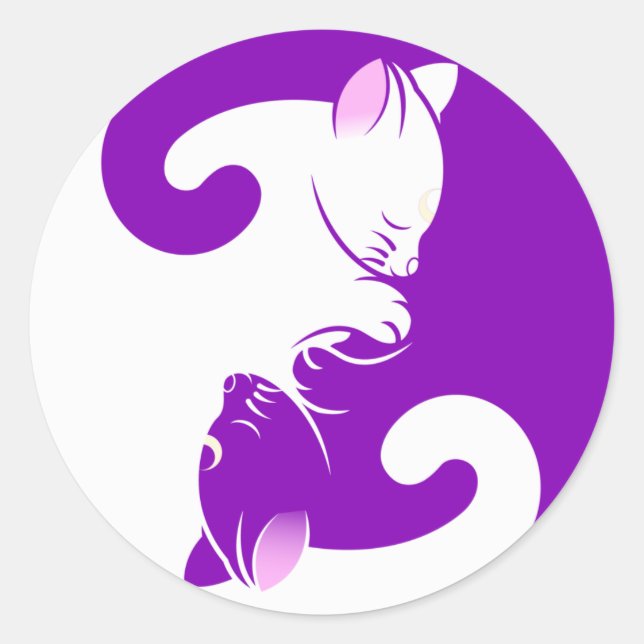 Yin Yang Cats (Können Sie es sehen?) Aufkleber (Vorderseite)
