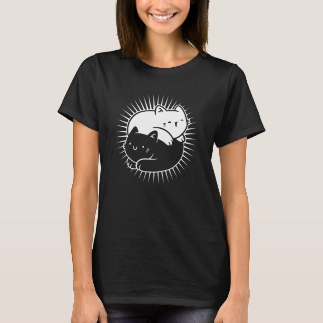Yin Yang Cats T-Shirt (Vorderseite)