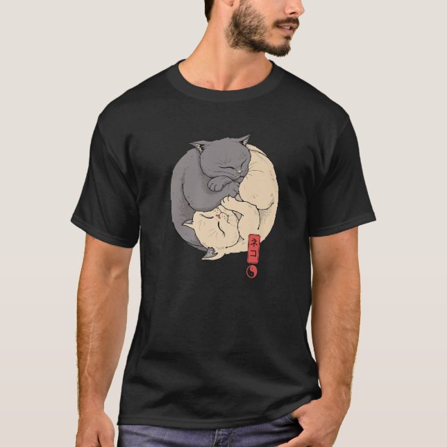 Yin Yang Cats T-Shirt (Vorderseite)