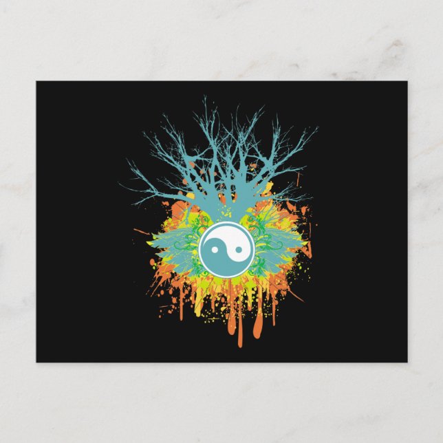 Yin Yang Chaos Postkarte (Vorderseite)