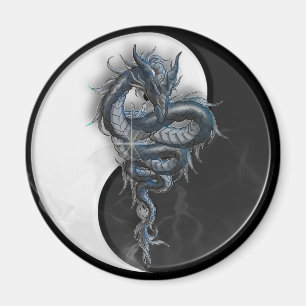 Yin Yang chinesischer Drache-runder Magnet