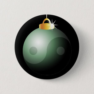 Yin Yang Christmas Ball Button