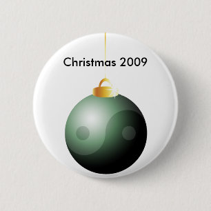 Yin Yang Christmas Ball Button