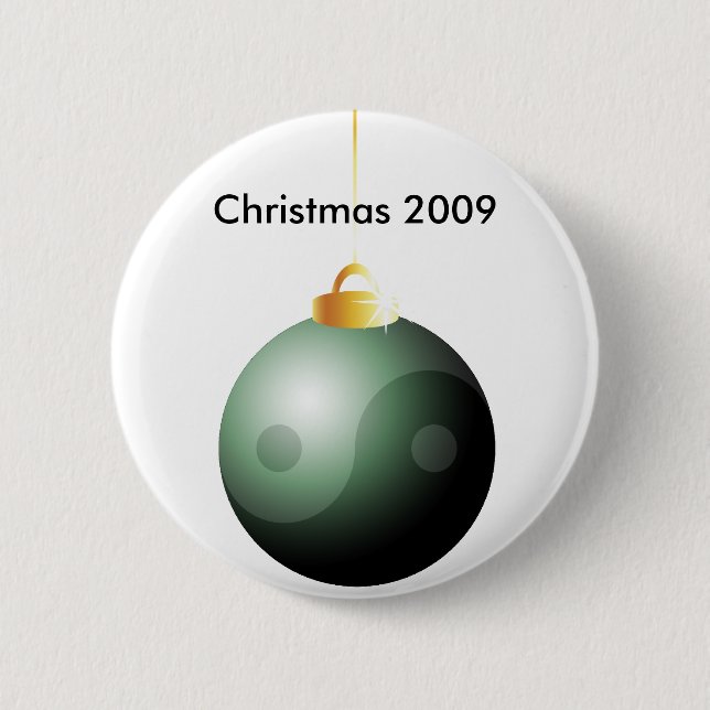 Yin Yang Christmas Ball Button (Vorderseite)