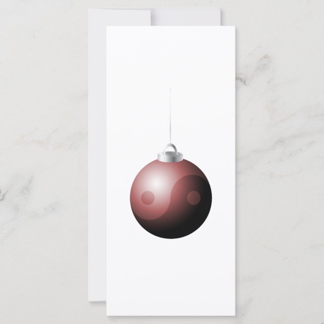 Yin Yang Christmas Ball in Red (Vorderseite)