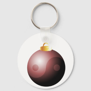 Yin Yang Christmas Ball in Red Schlüsselanhänger
