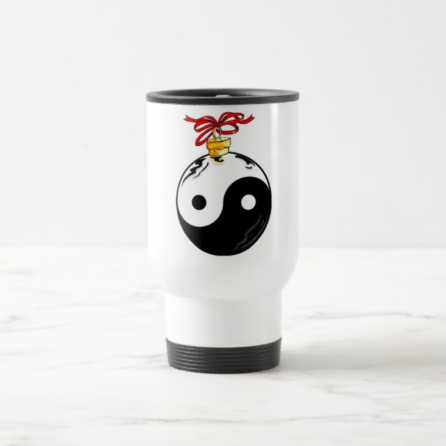 Yin & Yang Christmas Ball Reisebecher (Mittel)