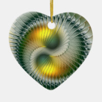 Yin Yang Christmas Colors Abstraktes Fraktal Herzs