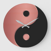 Yin Yang Clock in Kupfer oder Clay und Black
