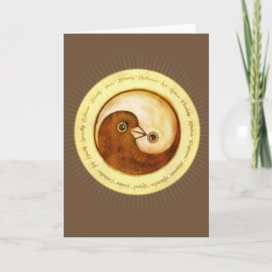 Yin Yang colombe paix et harmonie Carte de voeux