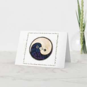Yin Yang colombes paix multilingue Carte de voeux